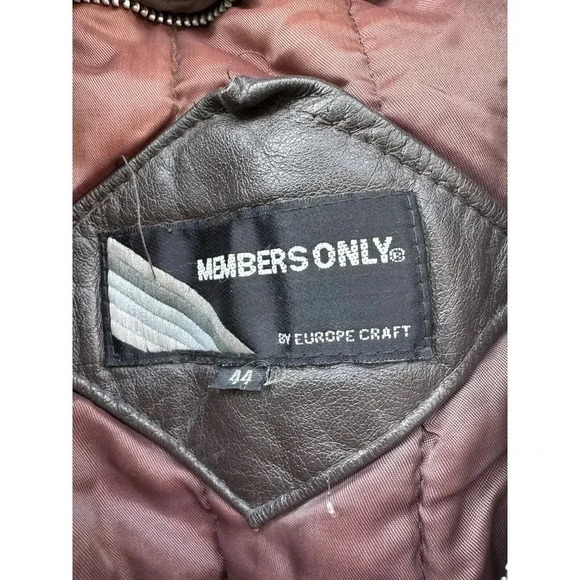 Vintage Members Only Bomber Jacket Europe Craft Men's 44 Brown‎ Made In Korea - Picture 10 of 16